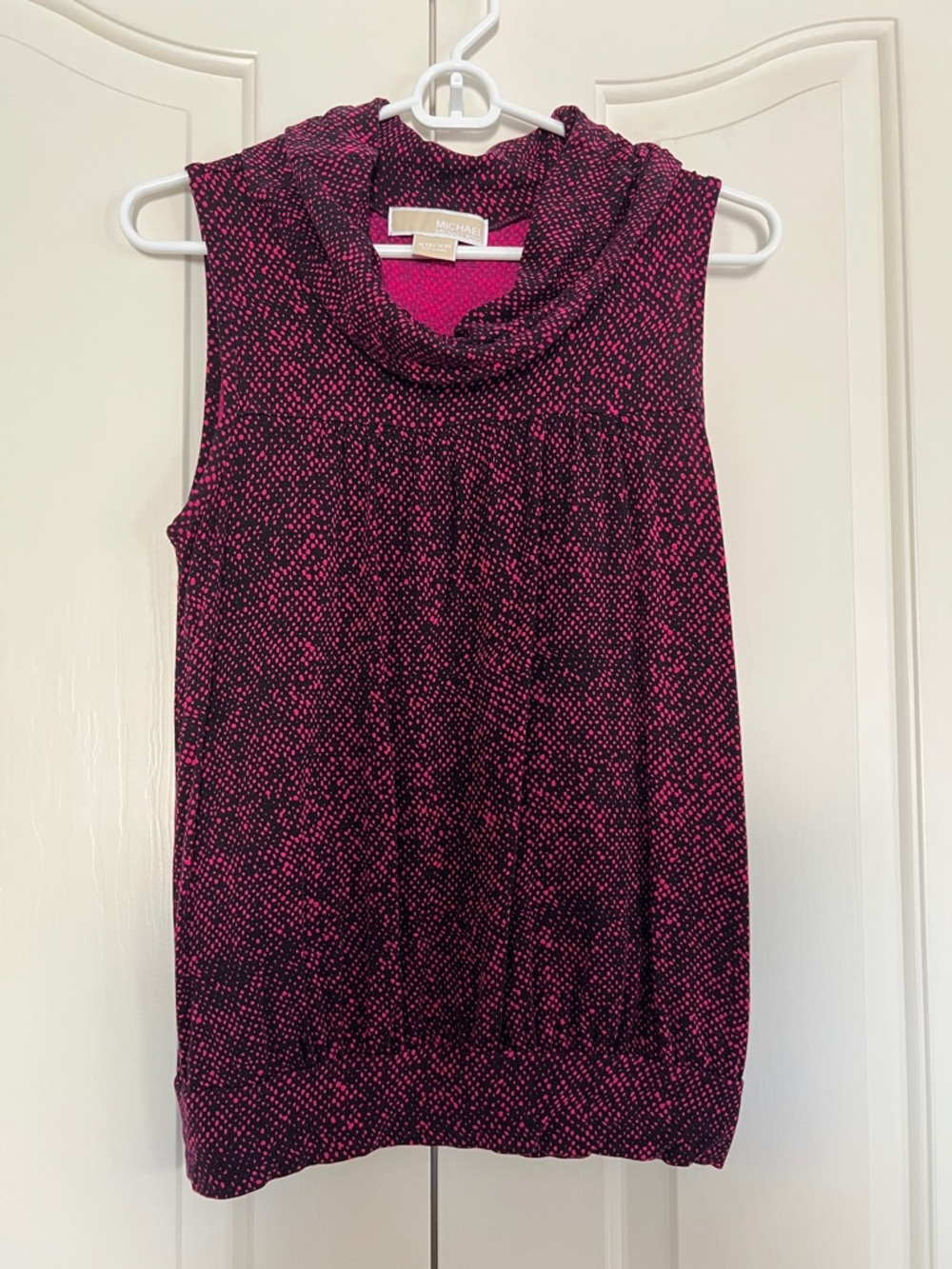 MICHAEL Michael Kors Black and Pink Cowl Neck Top
Size XS
